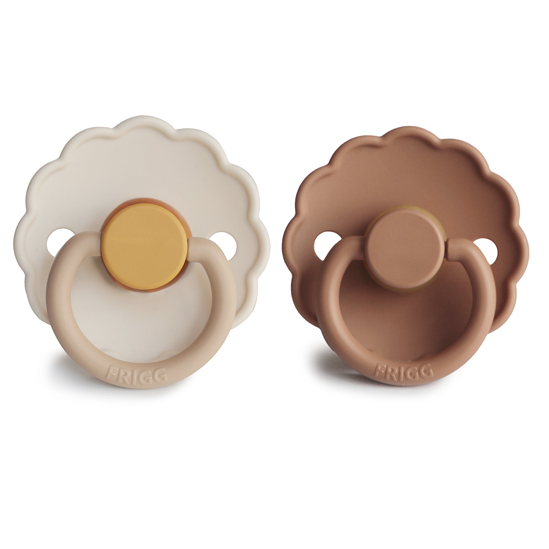 FRIGG Daisy Natural Rubber Pacifier 2 - Pack - Tenth &amp; Pine - FRIGG PACIFIERS - 6 - 18 months - Pink Cream/Poppy
