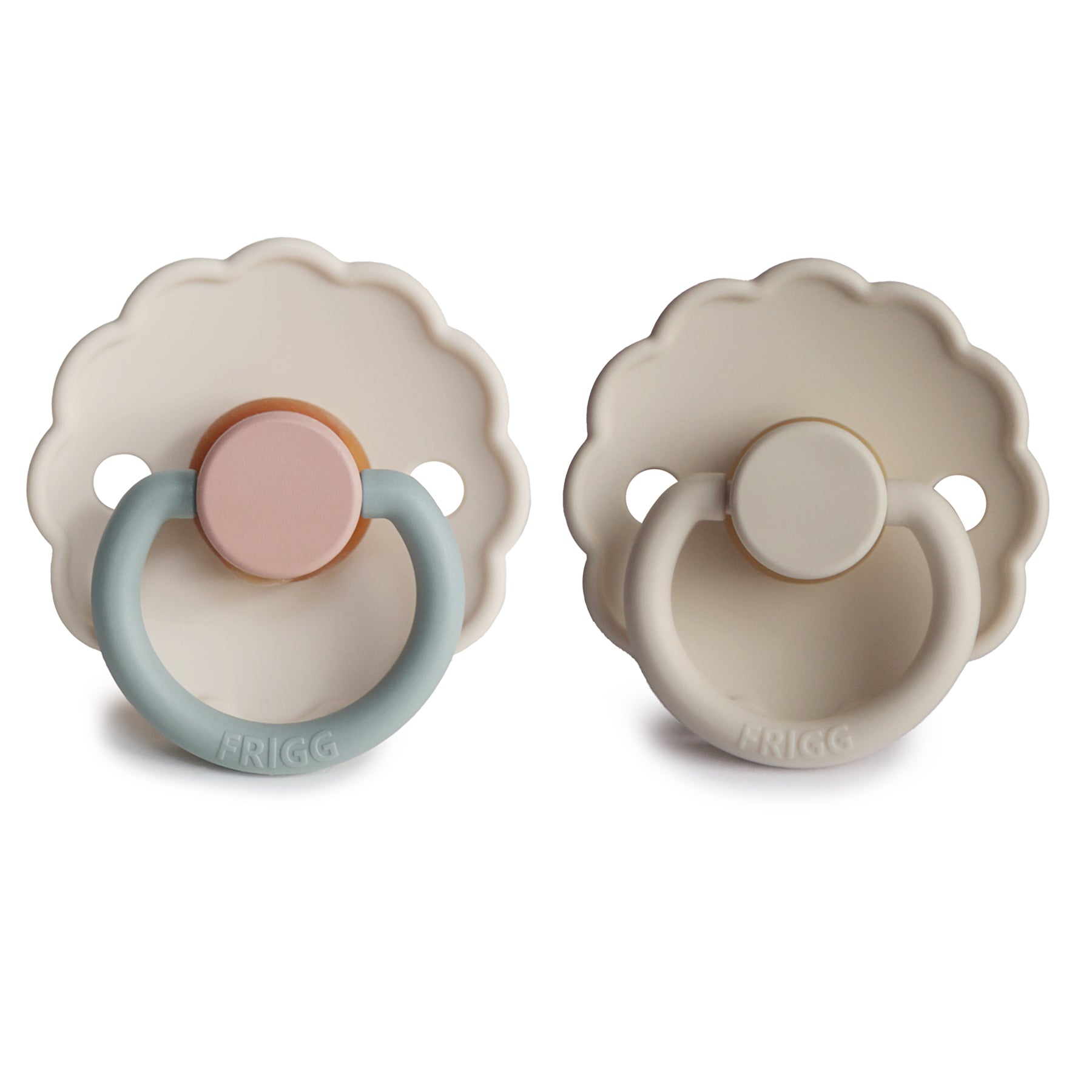 FRIGG Daisy Natural Rubber Pacifier 2 - Pack - Tenth &amp; Pine - FRIGG PACIFIERS - 6 - 18 months - Pink Cream/Poppy