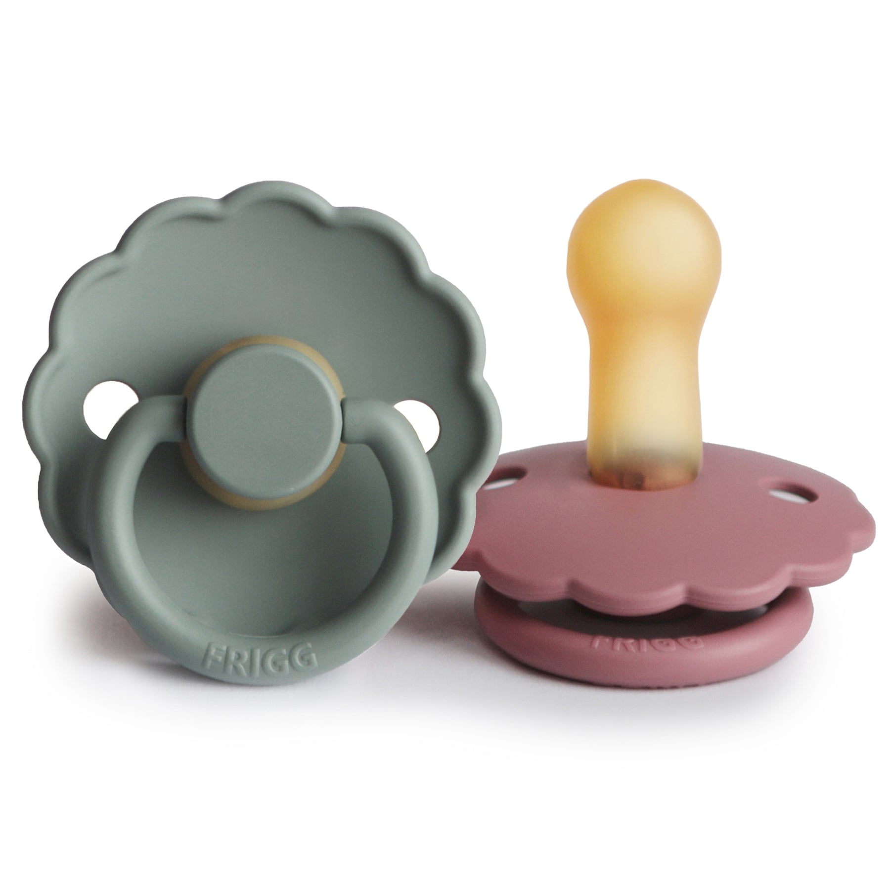 FRIGG Daisy Natural Rubber Pacifier 2 - Pack - Tenth &amp; Pine - FRIGG PACIFIERS - 6 - 18 months - Cedar/Lily Pad