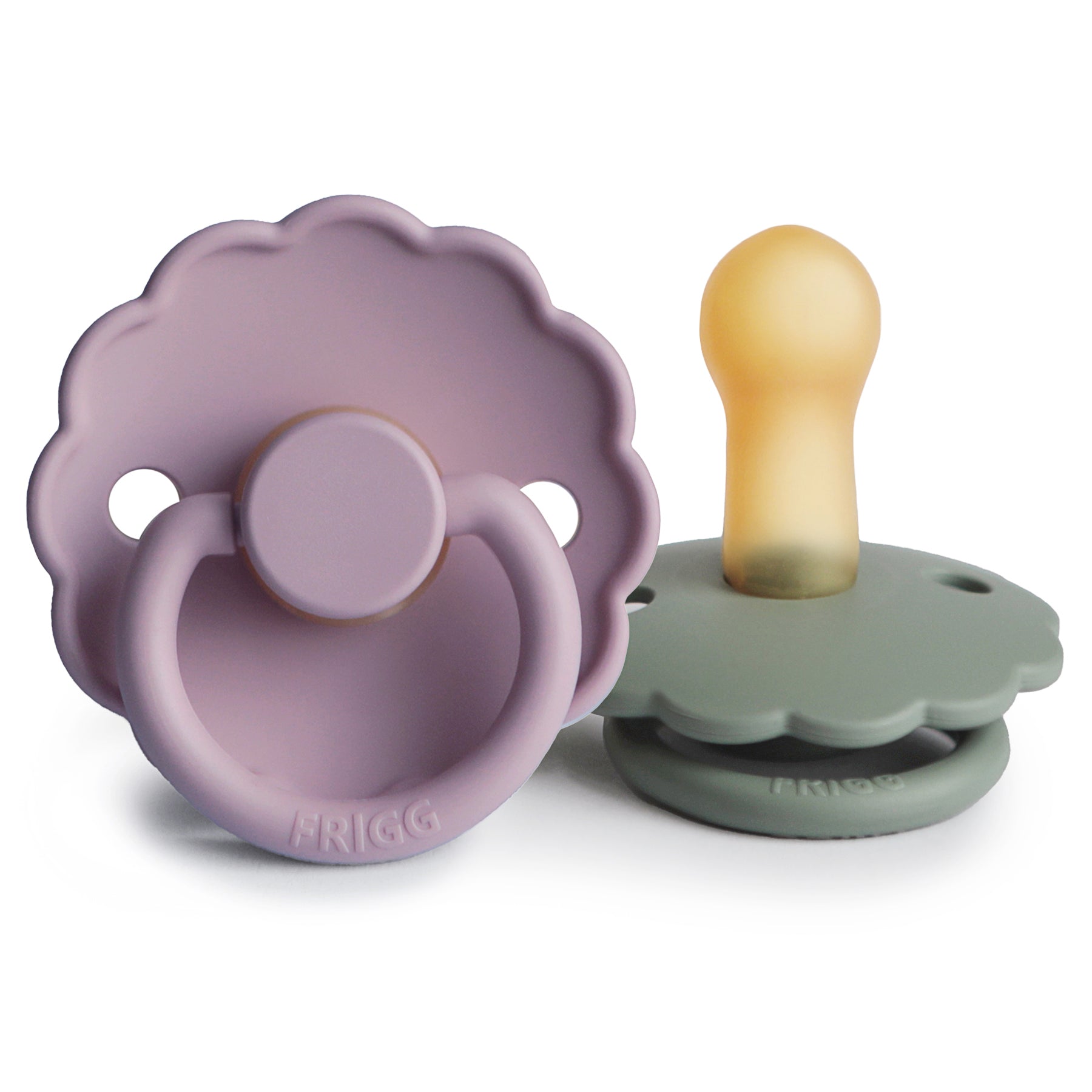 FRIGG Daisy Natural Rubber Pacifier 2 - Pack - Tenth &amp; Pine - FRIGG PACIFIERS - 0 - 6 months - Rose Gold/Honey Gold