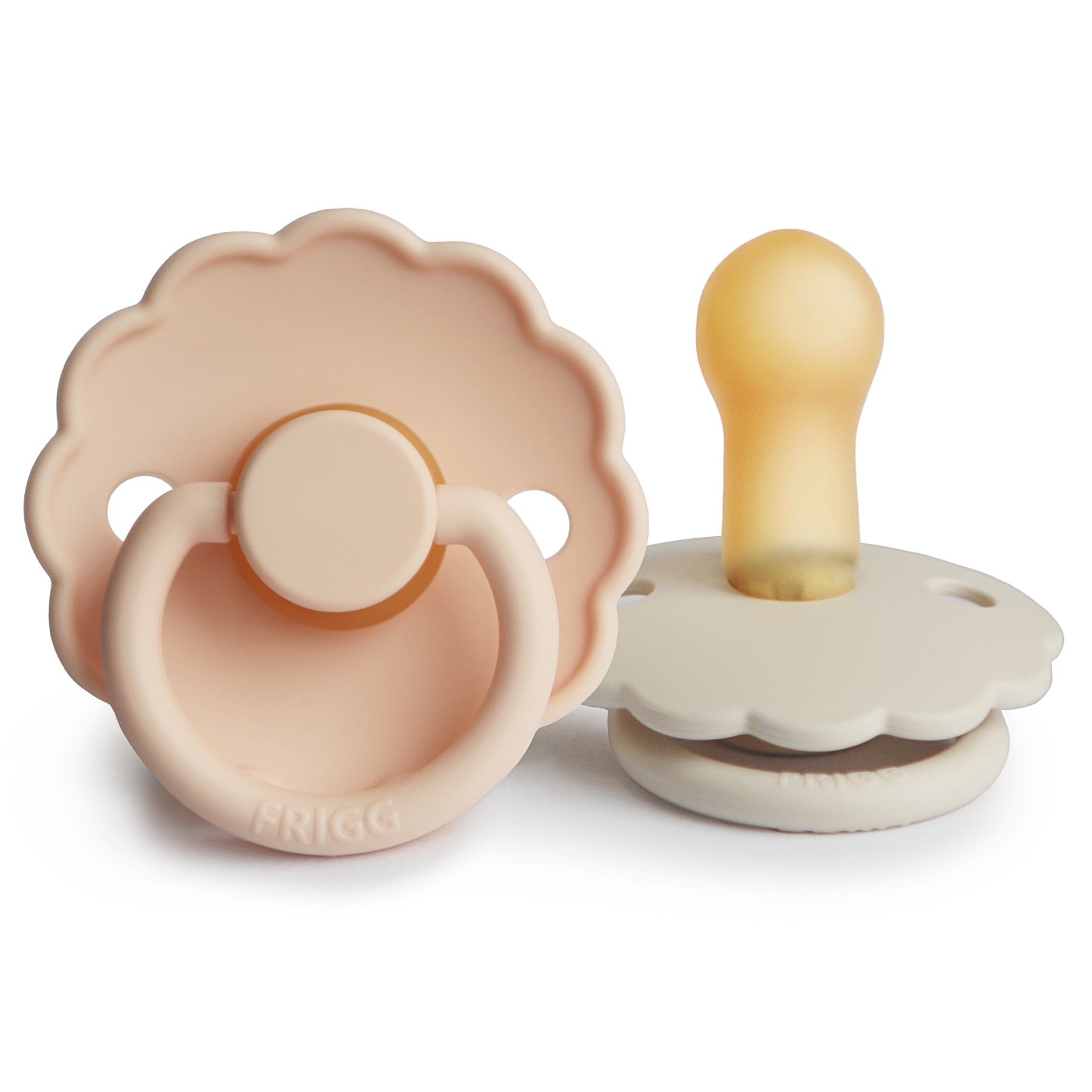 FRIGG Daisy Natural Rubber Pacifier 2 - Pack - Tenth &amp; Pine - FRIGG PACIFIERS - 6 - 18 months - Graphite/Peach Bronze