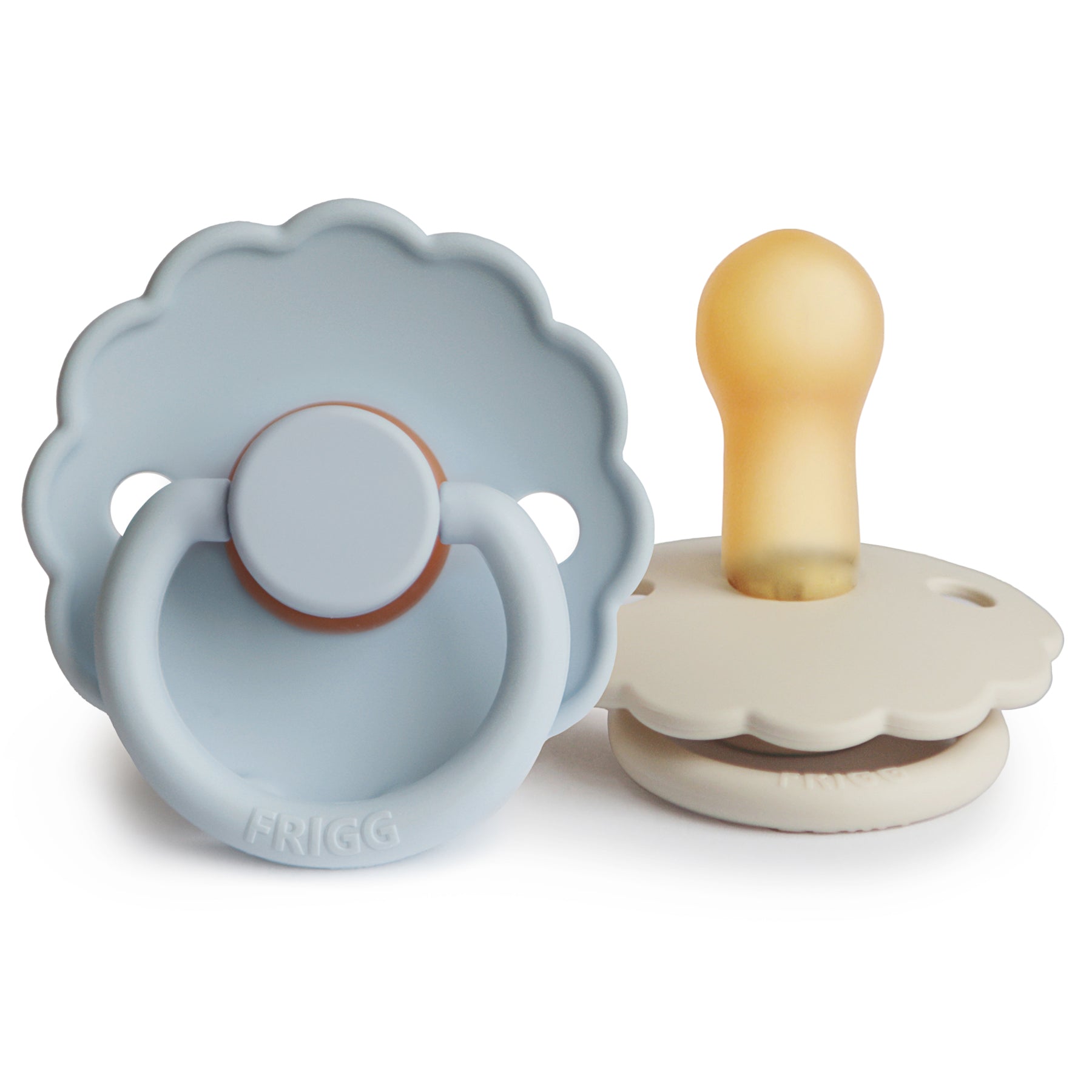 FRIGG Daisy Natural Rubber Pacifier 2 - Pack - Tenth &amp; Pine - FRIGG PACIFIERS - 6 - 18 months - Croissant/Portobello