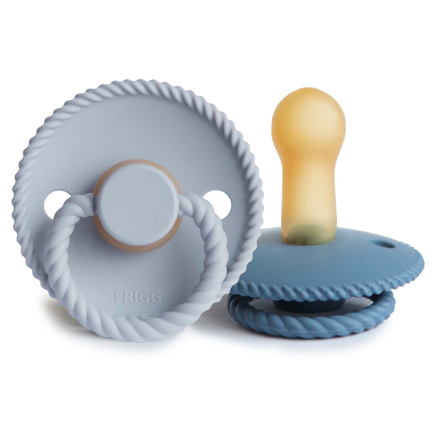 FRIGG Rope Natural Rubber Pacifier 2 - Pack - Tenth &amp; Pine - FRIGG PACIFIERS - 6 - 18 months - Powder Blue/Ocean View