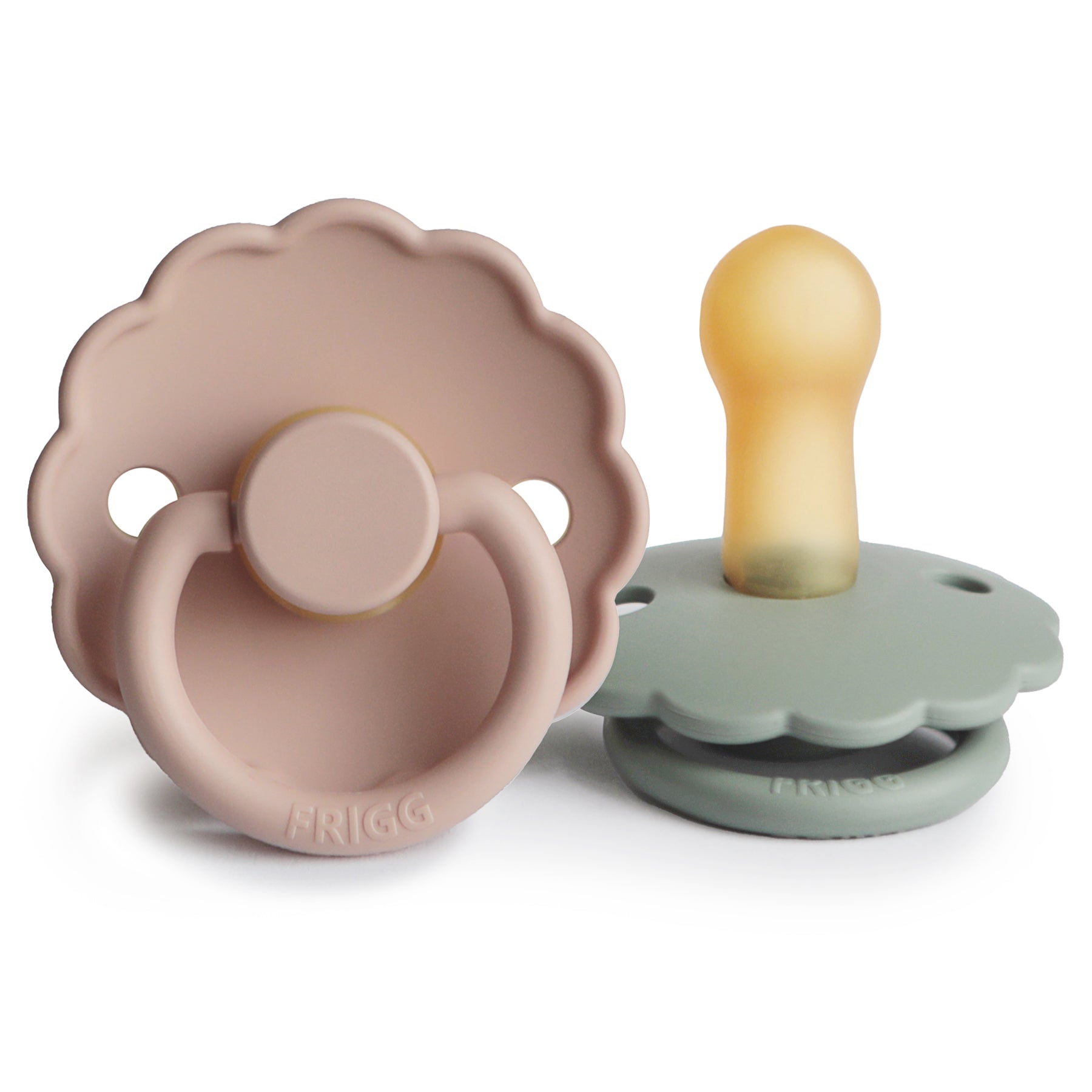 FRIGG Daisy Natural Rubber Pacifier 2 - Pack - Tenth &amp; Pine - FRIGG PACIFIERS - 6 - 18 months - Blush/Sage