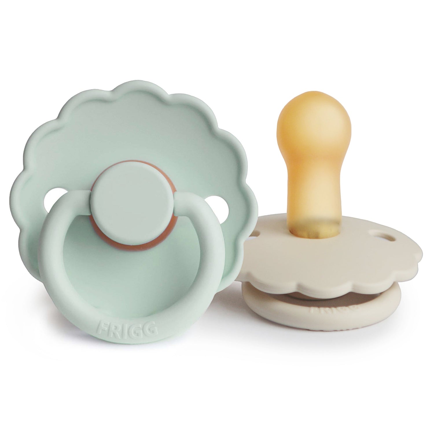 FRIGG Daisy Natural Rubber Pacifier 2 - Pack - Tenth &amp; Pine - FRIGG PACIFIERS - 6 - 18 months - Seafoam/Cream