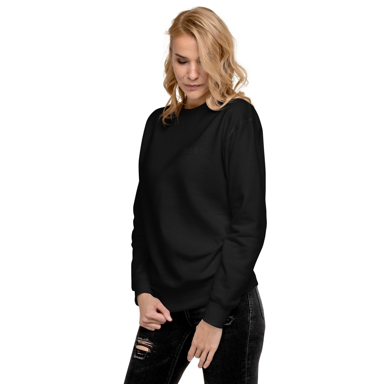 Mama. Embroidered | Premium Adult Sweatshirt - Tenth &amp; Pine - S - Black