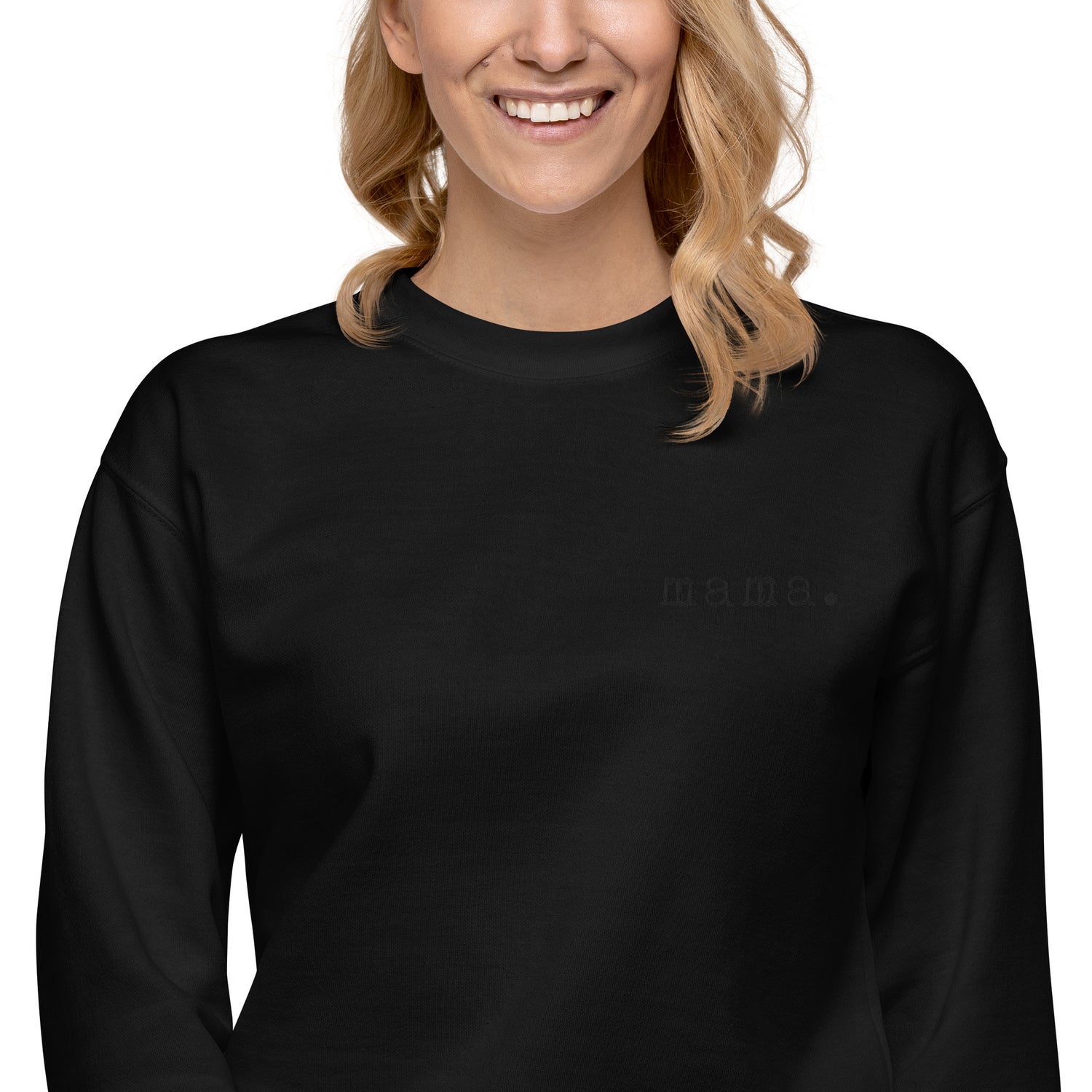 Mama. Embroidered | Premium Adult Sweatshirt - Tenth &amp; Pine - S - Black