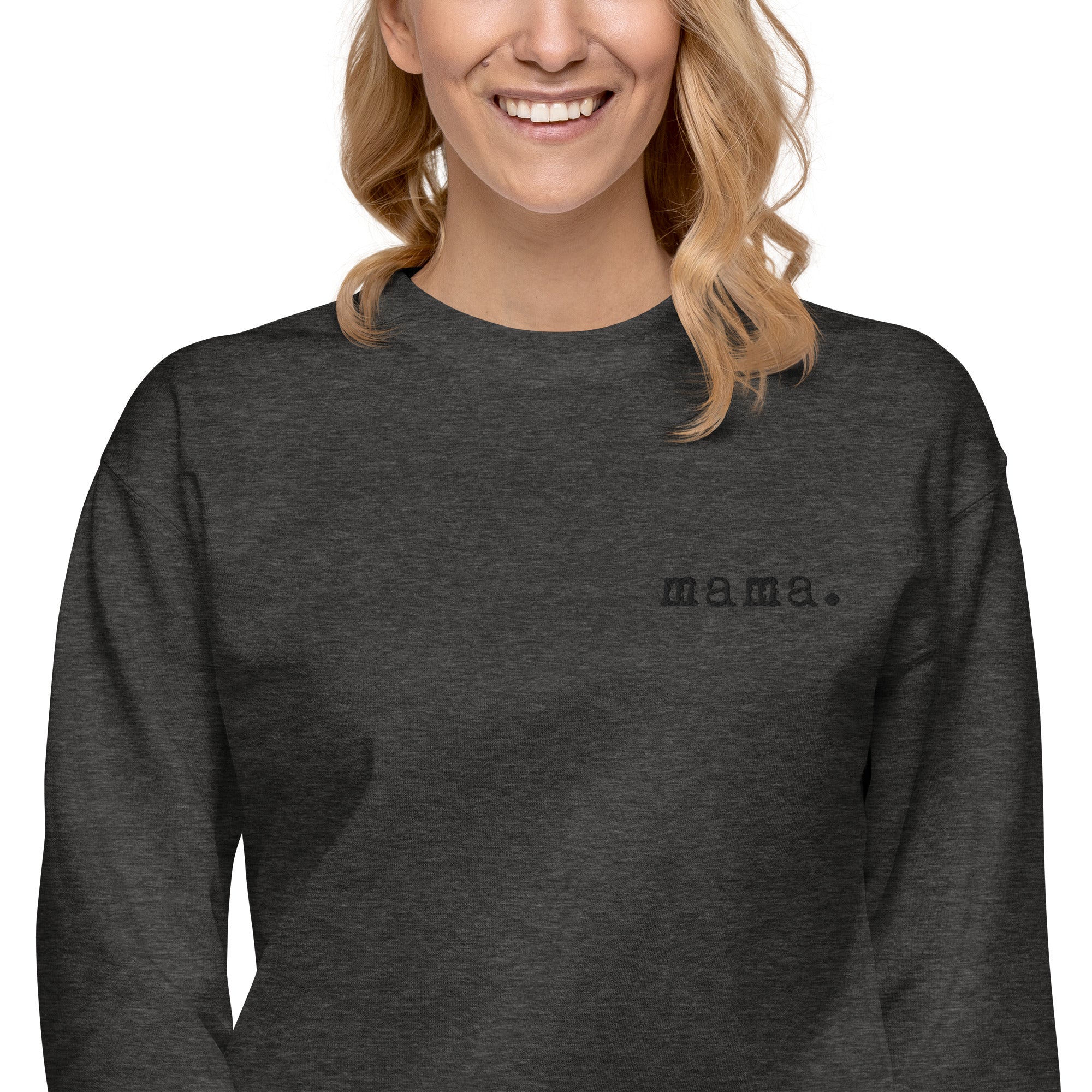 Mama. Embroidered | Premium Adult Sweatshirt - Tenth &amp; Pine - S - Black