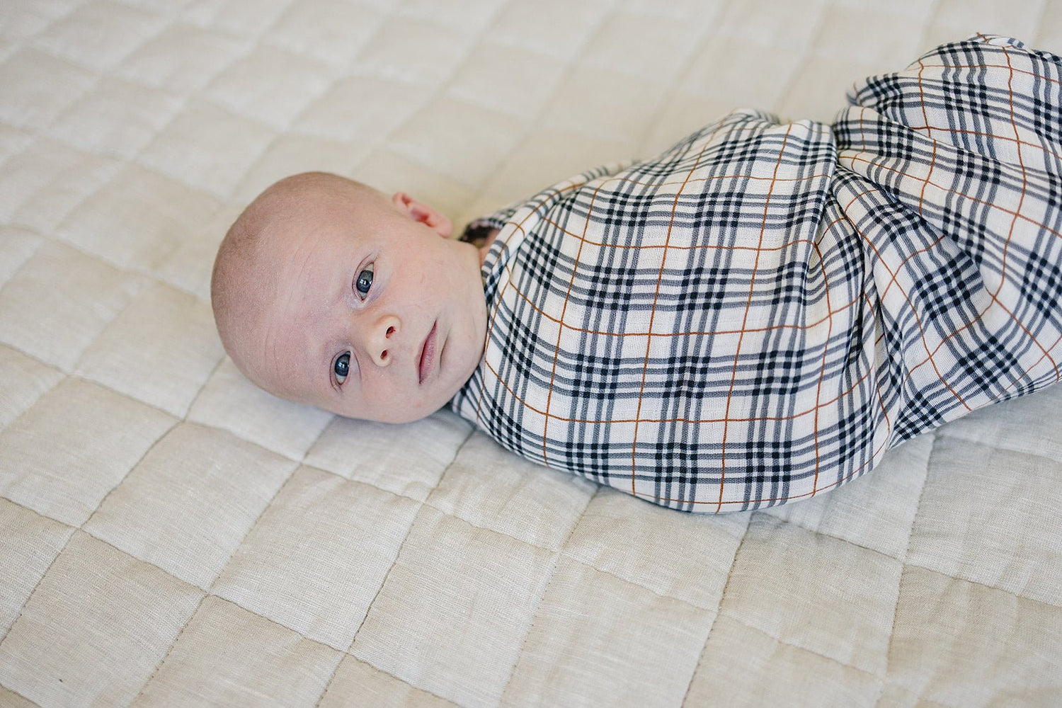 Vintage Plaid Muslin Swaddle Blanket - Tenth &amp; Pine - 