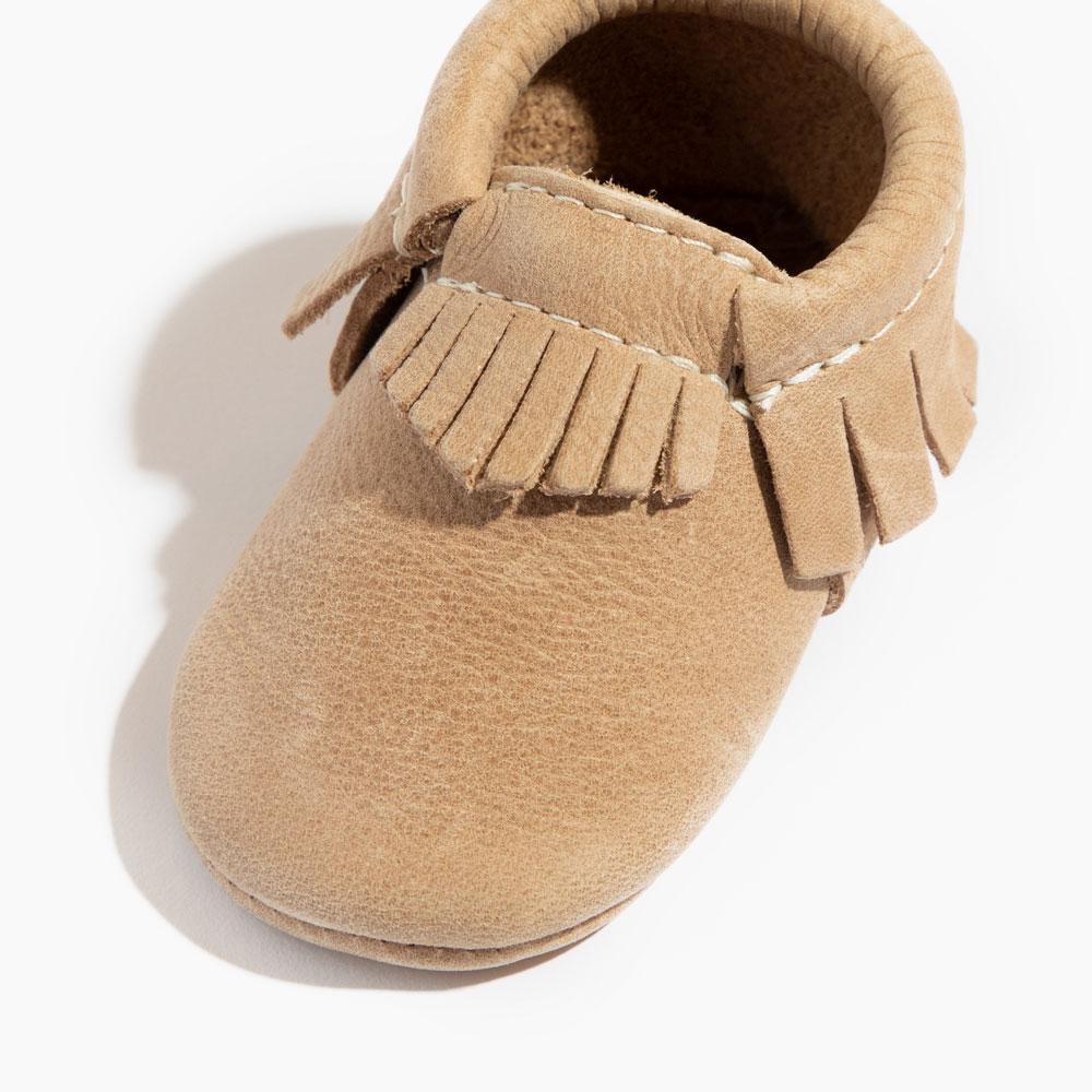Weathered Brown Moccasin Baby Shoe - Tenth & Pine - Moccasin - Soft Sole - 1