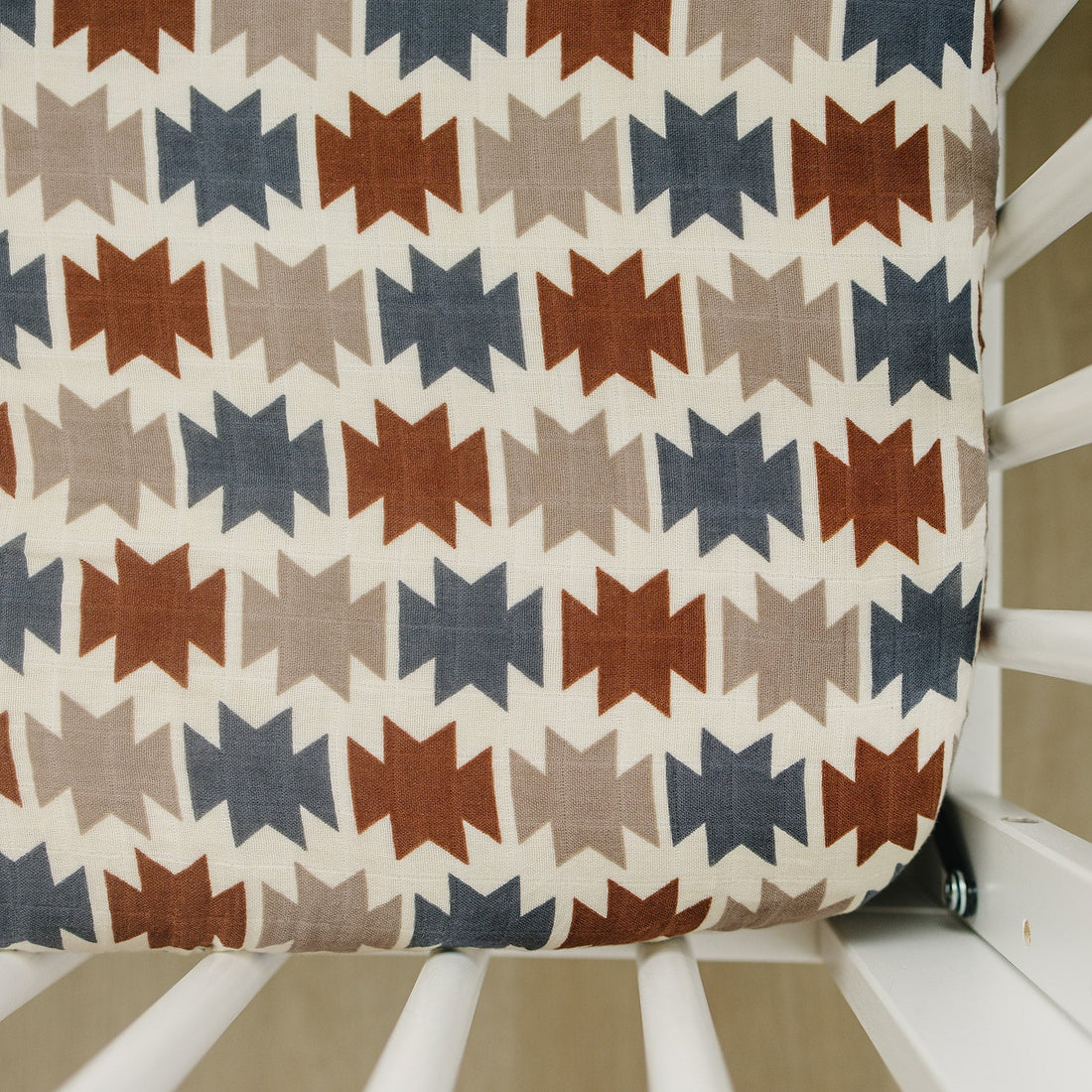 Western Aztec Muslin Crib Sheet - Tenth & Pine -