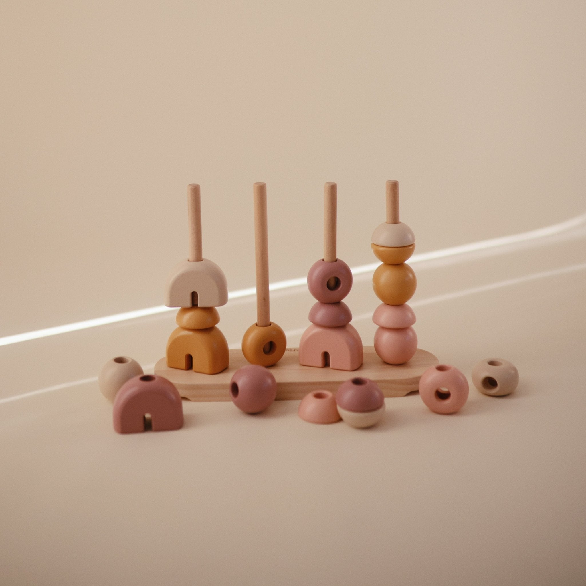 Wooden Multi Shape Stacker - Tenth &amp; Pine - Wooden Multi Shape Stacker - Sunrise