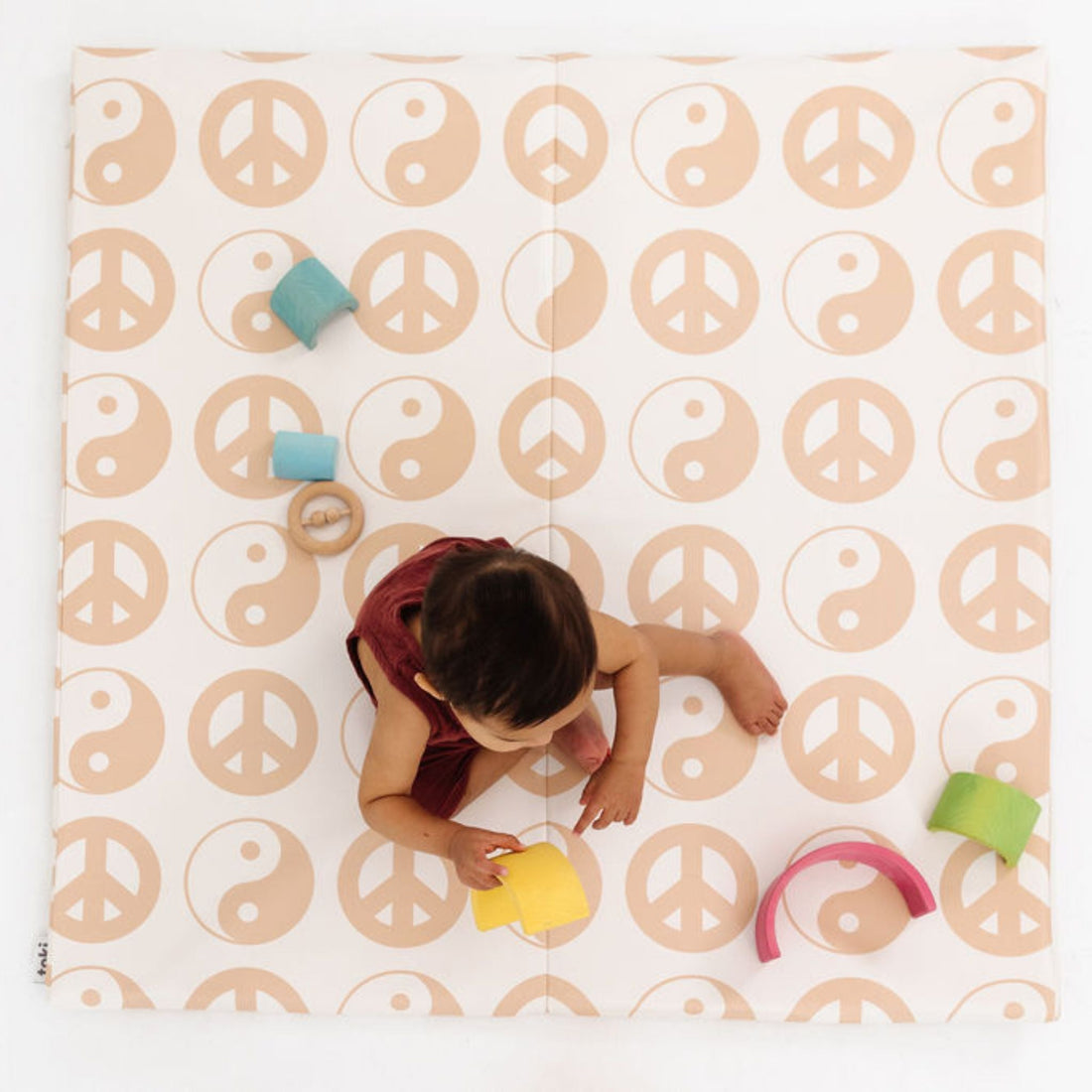 Yin Yang Vegan Leather Mat - Tenth & Pine - Vegan Leather Padded Mat - Standard