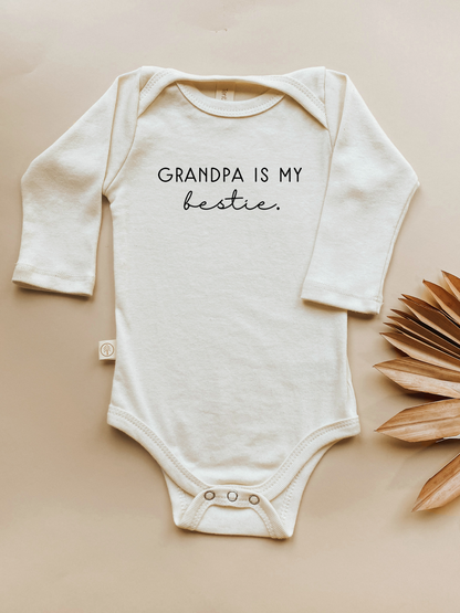 Grandpa is My Bestie - Long Sleeve Organic Bodysuit